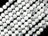 Matte White Howlite Beads, Round, 6mm-BeadBasic