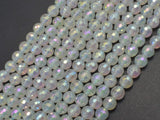 Mystic Coated Agate-White, 6mm Faceted Round-BeadBasic