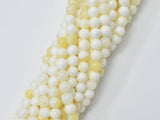 Mother of Pearl Beads, MOP, Creamy White, 6mm Round-BeadBasic