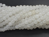 White Jade Beads, Round, 6mm (6.4mm), 15 Inch-BeadBasic