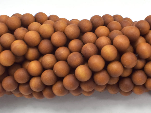 Matte Sandalwood Beads, 6mm(6.3mm) Round Beads-BeadBasic