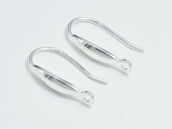 4pcs 925 Sterling Silver Ear Wires, Earring Hook, Fishhook, 10x17mm-BeadBasic