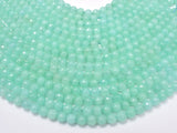 Jade Beads, Light Green, 6mm Faceted Round-BeadBasic