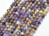 Chevron Amethyst Beads, 6mm Round-BeadBasic