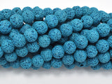 Blue Lava Beads, 8mm (8.6mm) Round Beads-BeadBasic