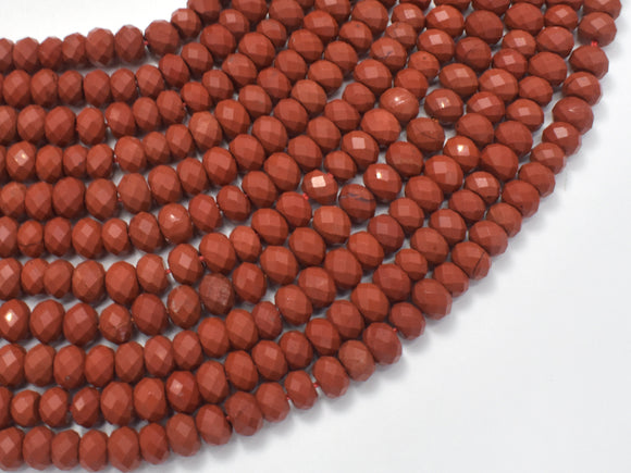 Red Jasper Beads, 4x6mm Faceted Rondelle-BeadBasic