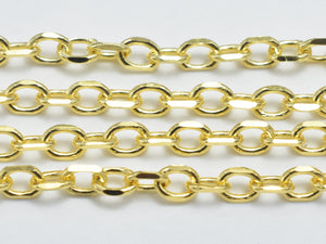 1foot 24K Gold Vermeil Oval Chain, 925 Sterling Silver Chain, Oval Chain, Jewelry Chain, 1.8x2.3mm-BeadBasic