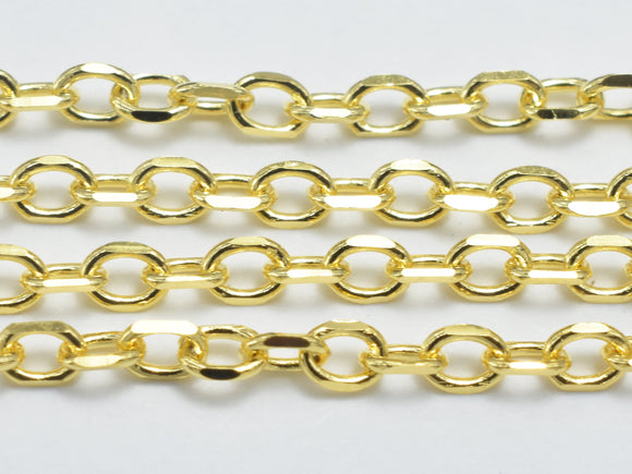 1foot 24K Gold Vermeil Oval Chain, 925 Sterling Silver Chain, Oval Chain, Jewelry Chain, 1.8x2.3mm-BeadBasic