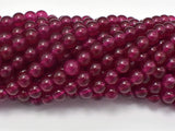 Jade Beads-Ruby, 6mm (6.4mm) Round Beads-BeadBasic