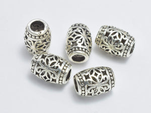 4pcs 925 Sterling Silver Beads-Antique Silver, 5x7.5mm Drum Beads-BeadBasic