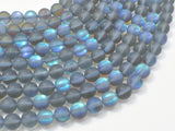 Matte Mystic Aura Quartz-Gray, 8mm (8.5mm) Round-BeadBasic