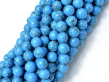 Howlite Turquoise Beads, Blue, 8mm Round Beads-BeadBasic