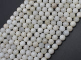 White Moonstone, 6mm (6.5mm) Round Beads-BeadBasic