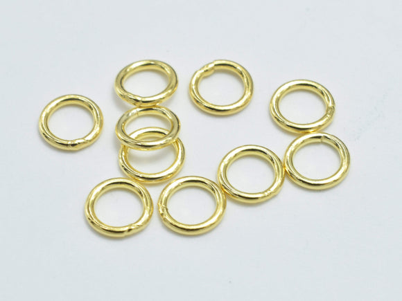 40pcs 24K Gold Vermeil Close Jump Ring, 925 Sterling Silver Close Jump Ring, 4mm-BeadBasic