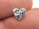10pcs (5pairs) 925 Sterling Silver Heart Pad Earring Stud Post, 6.6x5.8mm Heart Pad-BeadBasic