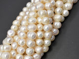 Fresh Water Pearl Beads-White, 7.5-9mm Potato Beads-BeadBasic