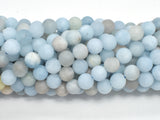 Matte Aquamarine Beads, 8mm (8.5mm) Round-BeadBasic