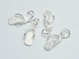 2pcs 925 Sterling Silver Charms, Flip Flop Charms, 14x6mm-BeadBasic