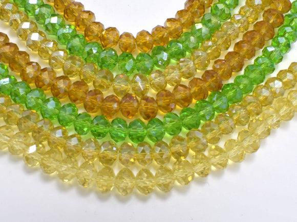 3 strands Crystal Glass Beads, 4x6mm Faceted Rondell Beads, 8 Inch-BeadBasic