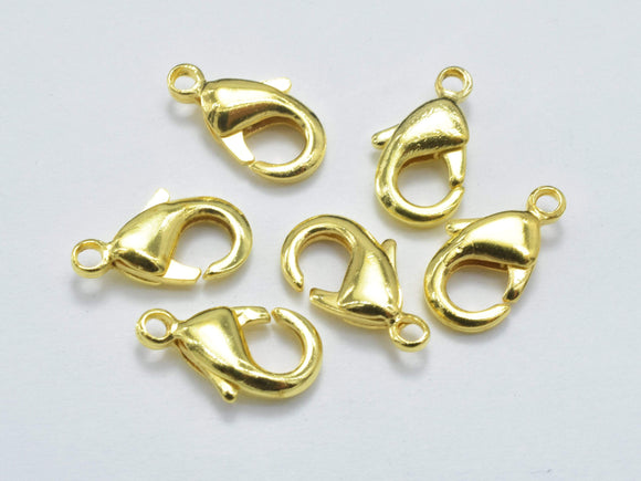 10pcs Gold Plated Lobster Claw Clasp, Brass Lobster Clasp, 9.5x5mm-BeadBasic