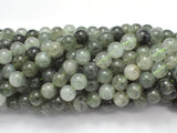 Green Rutilated Quartz Beads, 8mm Round Beads-BeadBasic
