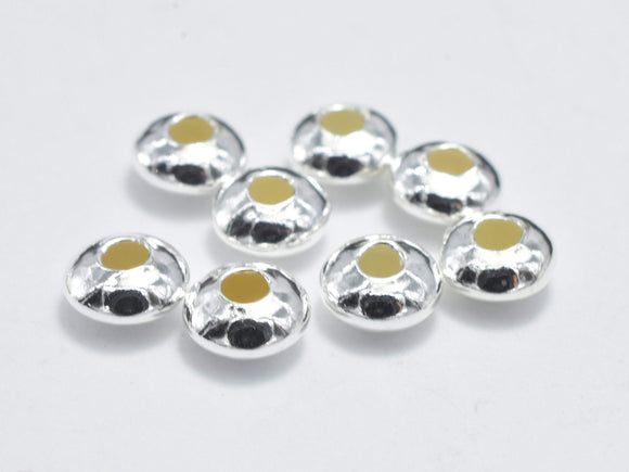 20pcs 925 Sterling Silver Spacers, 4x2mm Saucer Beads-BeadBasic