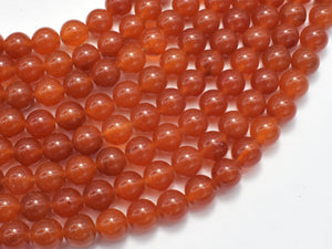 Jade - Orange, 8mm, Round-BeadBasic