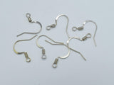 100pcs Flat Fishhook Earwire, Earring Hooks, Silver Plated, 15x10mm, 2mm Coil-BeadBasic