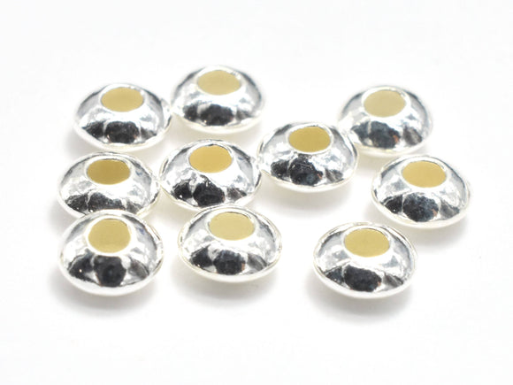 30pcs 925 Sterling Silver Spacers, 3.5x1.6mm Saucer Beads-BeadBasic
