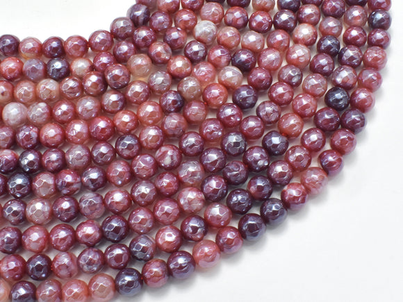 Mystic Coated Fire Agate- Red, 6mm Faceted-BeadBasic