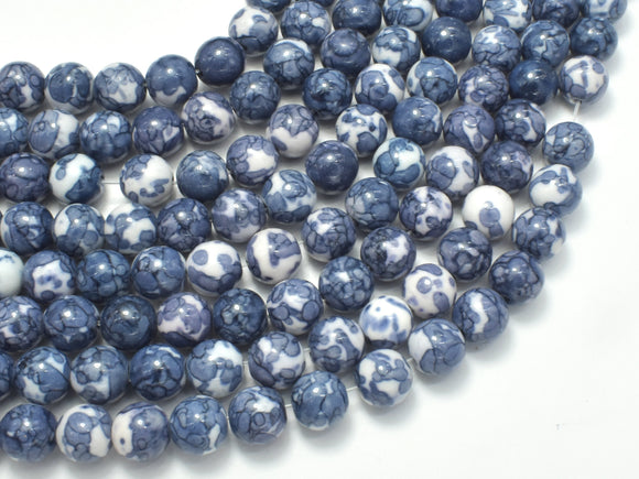 Rain Flower Stone Beads, Gray, 8mm Round Beads-BeadBasic