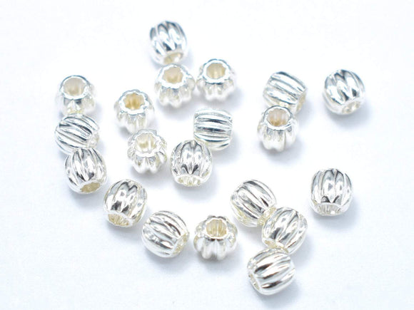 4mm 925 Sterling Silver Beads, 4mm Round Beads, 10pcs-BeadBasic