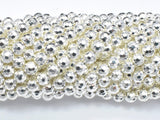 Hematite Beads-Silver, 6mm Faceted Round-BeadBasic