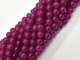 Jade - Fuchsia, 8mm Round Beads-BeadBasic