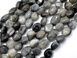 Hawk Eye Beads, Approx 6x8mm Nugget Bead-BeadBasic