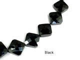 CZ bead, 9 x 9mm Faceted Diamond-BeadBasic