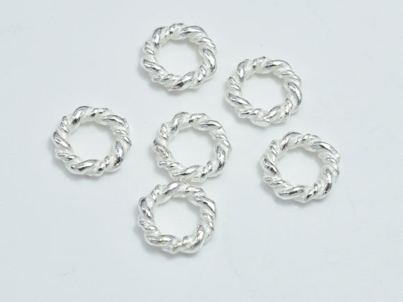 8pcs 925 Sterling Silver Ring, 7mm, 4mm Inner-BeadBasic