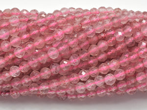 Strawberry Quartz Beads, 3mm (3.3mm) Micro Faceted Round-BeadBasic