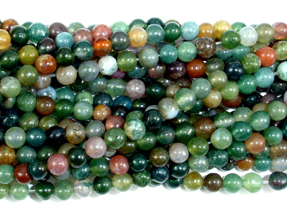 Indian Agate Beads, Fancy Jasper Beads, 4mm Round Beads-BeadBasic