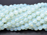 White Opalite Beads, Faceted Round, 8mm(7.8mm), 14.5 Inch-BeadBasic