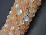 Matte Mystic Aura Quartz-Champagne, 8mm (8.5mm) Round-BeadBasic