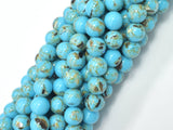 Shell Turquoise Howlite-Blue, 8mm (8.5mm), Round-BeadBasic