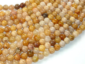Pink Moss Agate Beads, 6mm Round Beads-BeadBasic