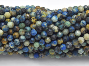 Natural Azurite, 3mm Micro Faceted Round Bead-BeadBasic