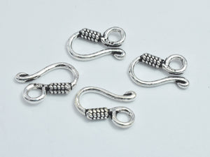 2pcs 925 Sterling Silver S Clasps - Antique Silver, S Hook Clasp Connector, S Clasps, 15x9mm-BeadBasic