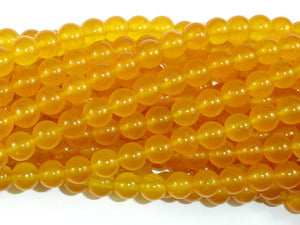 Jade Beads, Yellow, 8mm Round Beads-BeadBasic