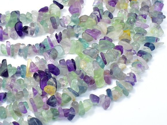 Fluorite Beads, Rainbow Fluorite, 4-10mm Chips Beads-BeadBasic