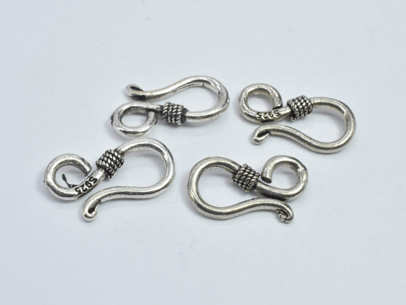 2pcs 925 Sterling Silver S Hook Clasps, S Hook Clasps Connector, 16x8mm-BeadBasic