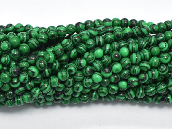 Malachite Beads - Synthetic, Round, 4mm-BeadBasic