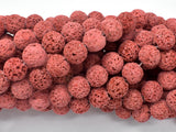 Red Lava Beads, 10mm Round Beads-BeadBasic